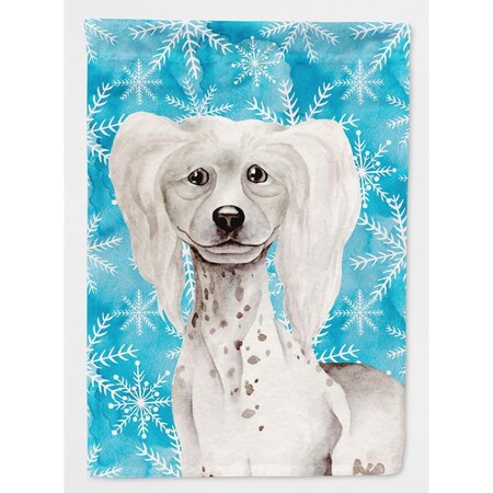 Carolines Treasures Chinese Crested Winter Flag Canvas - House Size CK1415CHF